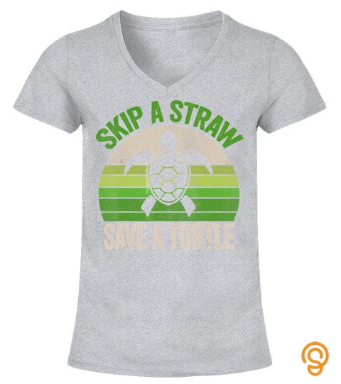 Skip a Straw Save a Turtle Vintage Retro Save The Turtles T Shirt