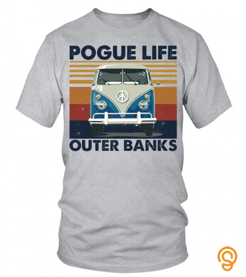Pogue Life Hippie Van T Shirt, OBX Outer Banks Vintage Shirt, VW Bus, Beach Lover, Summer Holiday, Vacation On The Beach, Surfing Shirt