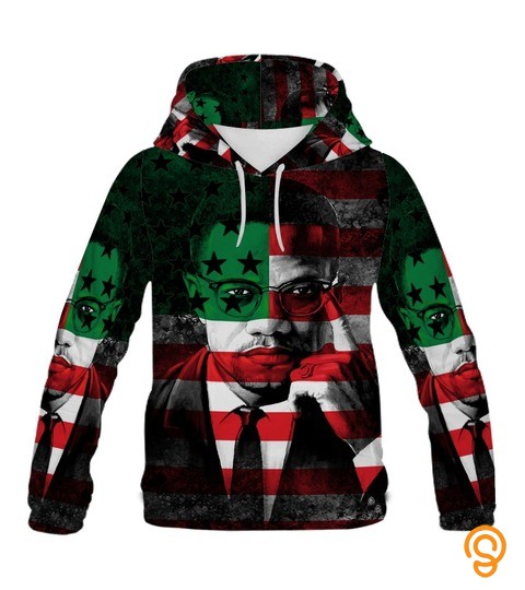 Malcolm X Independence Flag Rbg All Over Hoodie