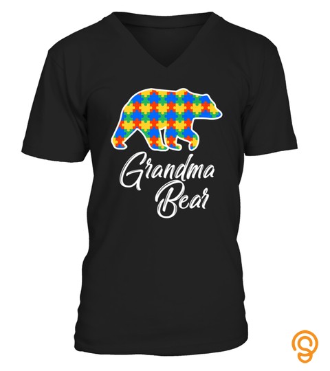 Bear Autism Puzzle Awareness Shirt Grandma Bear Tshirt   Hoodie   Mug (Full Size And Color)