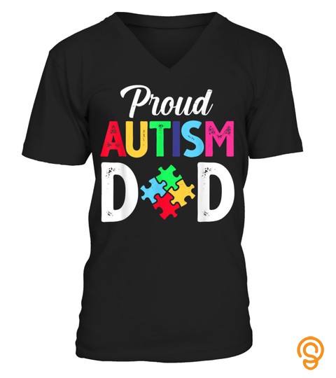 PROUD AUTISM DAD AUTISM AWARENESS PUZZLE GIFT FOR FATHER T SHIRT