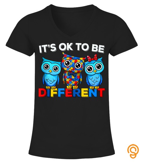 Autism Awareness Cute Owl Animal Its Ok To Be Different Tank Top