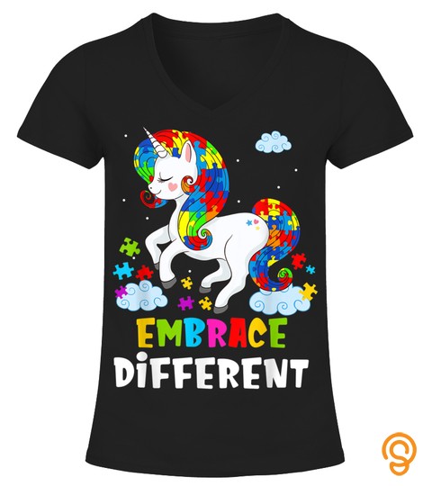 Autism Awareness Embrace Different Like A Unicorn T Shirt