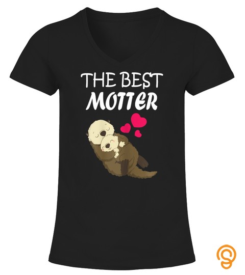 Womens Cute Otter Mom T Shirt Mama Otter Mother's Day Mommy Shirt