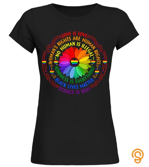 Rainbow Black Lives Matter Science LGBT Pride Flower T Shirt