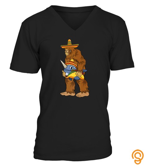 Bigfoot Sombrero Carry Narwhal Taco Cinco De Mayo Tshirt   Hoodie   Mug (Full Size And Color)