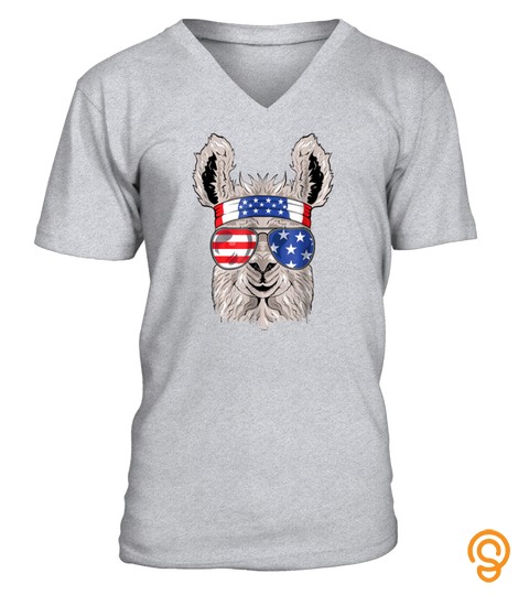USA Patriotic Llama Shirt   July 4th T shirt   Alpaca