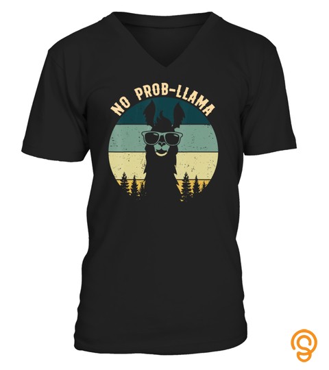 No Prob Llama Vintage Llama Alpaca T Shirt