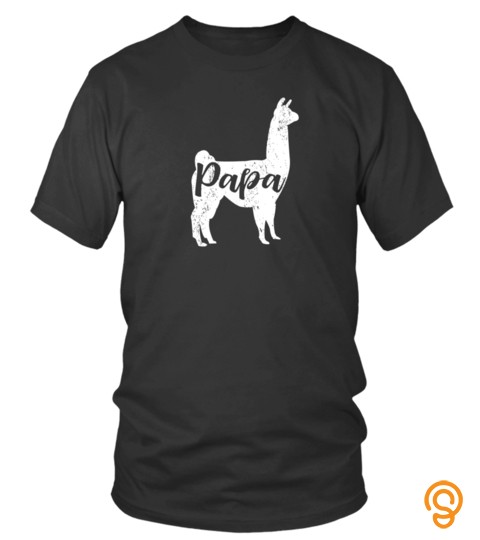 Mens Papa Llama Shirt  Llama Alpaca Lover Fathers Day Gift