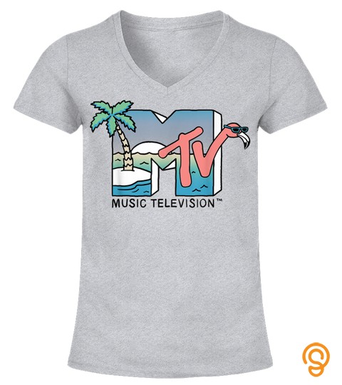 MTV Beach Island Flamingo Logo Vintage Graphic T Shirt