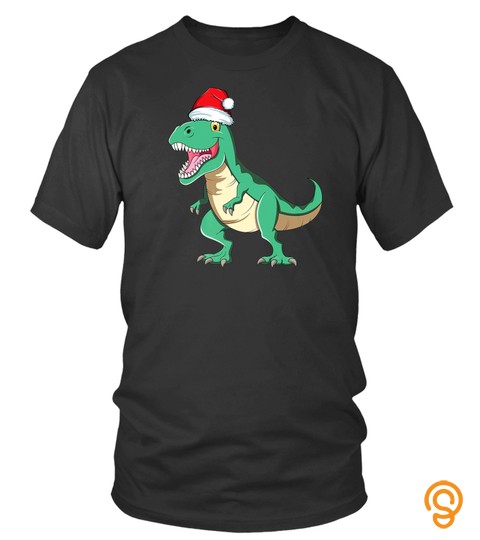 Santa Claus TRex Shirt Kids Women Christmas Dinosaur