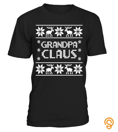 Mens Grandpa Claus Matching Family Christmas T Shirt Dad Gift