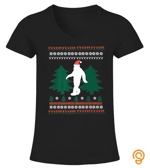 Bigfoot Christmas Tshirt Sasquatch Santa Clause Tshirt   Hoodie   Mug (Full Size And Color)