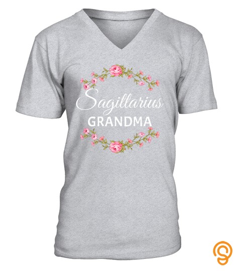 Pink Flowers Sagittarius Grandma Dark