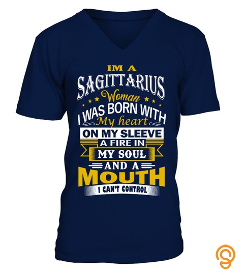 Sagittarius Woman Born With Heart Tshirt