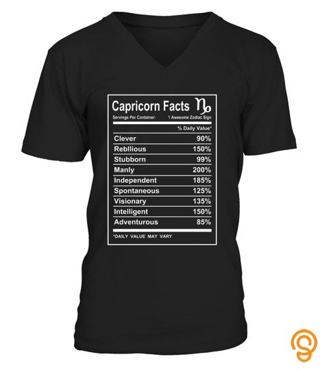 Capricorn Facts   Funny Capricorn Zodiac T shirt Cool Short