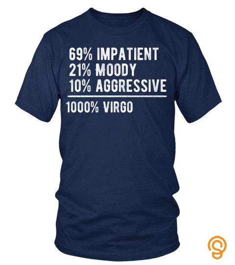 69% Impatient 21% Moody 10% Aggressive 1000% Virgo