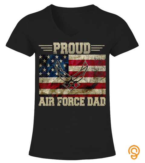 Mens Proud Air Force Dad Military Veteran Pride Us Flag T Shirt