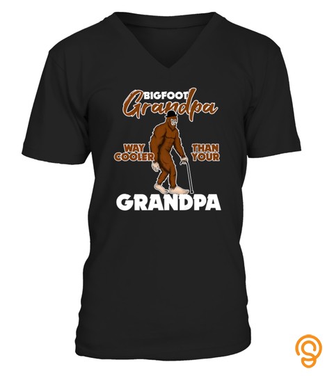 Mens Grandpa Bigfoot Tshirt Funny Sasquatch Gift Grandfather Tshirt   Hoodie   Mug (Full Size And Color)