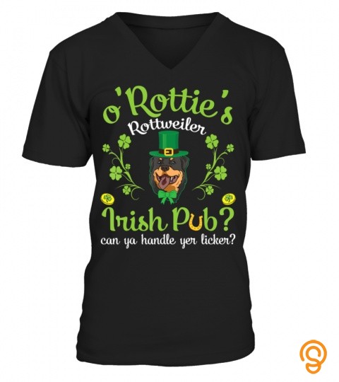Shamrock & o rottweilers irish pub happy patrick dog lover T shirt