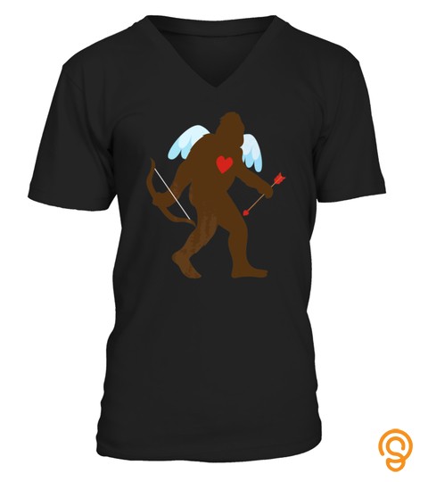 Funny Bigfoot Cupid Tshirt  Cute Sasquatch Lover Tshirt   Hoodie   Mug (Full Size And Color)