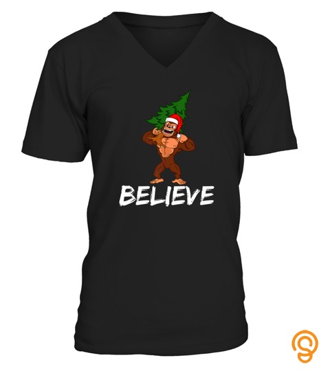 Believe In Sasquatch Bigfoot  Funny Christmas Tshirt   Hoodie   Mug (Full Size And Color)