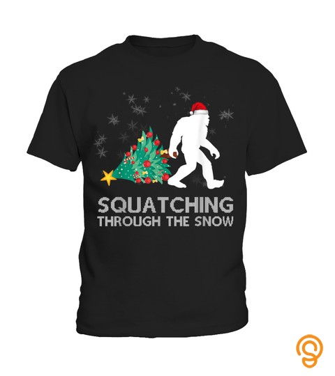 Funny Sasquatch Christmas Gift Squatching Bigfoot Xmas T Shirt