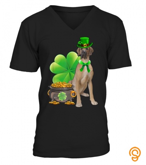 Great Dane Dog Shamrock St Patricks Day Dog Irish Gift T Shirt