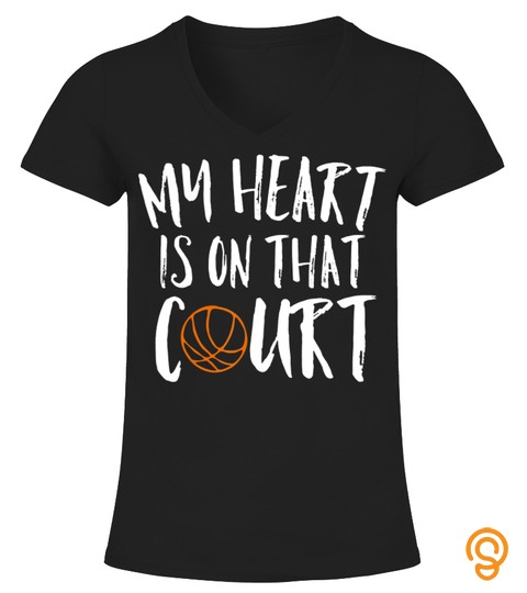 My Heart Is On That Court Basketball Vintage Fan Proud Mom T Shirt