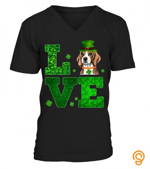 Love Beagle St. Patricks Day Shamrock Irish Dog Lover Gift Premium T Shirt