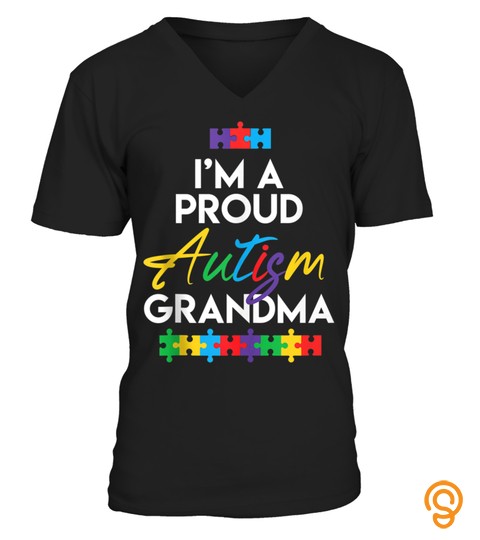 Im A Proud Autism Grandma Art Mother Mom Heart Gifts Tank Top