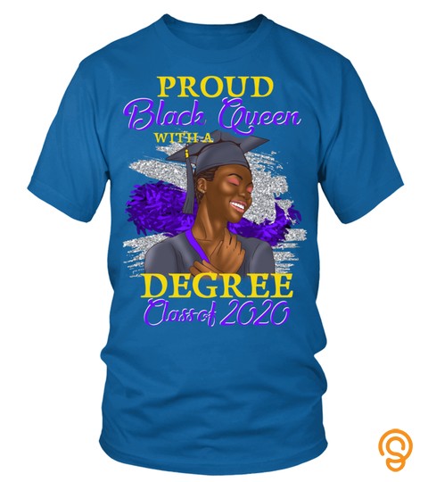 Proud Black Queen Degree Class Of 2020 Graduation Purple Long Sleeve T Shirt