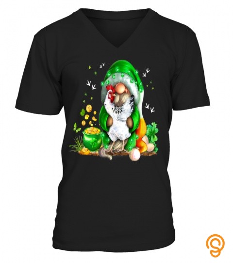Chicken St Patricks Day Gnomes Chicken Lover Irish Shamrock T Shirt