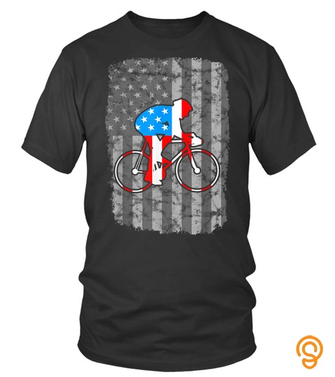 Cycling Tshirts Cycling American Flag Vintage United States 4th of July TShirt