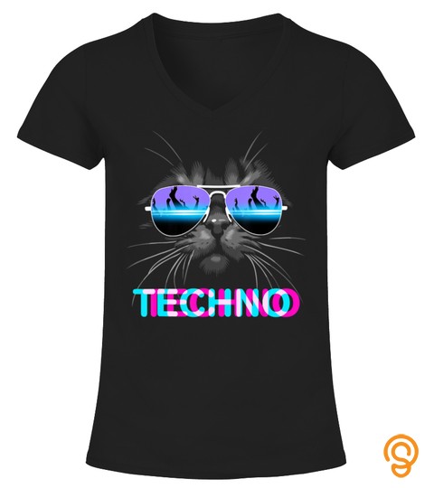 Cat Techno, Dj Electro Music T Shirt