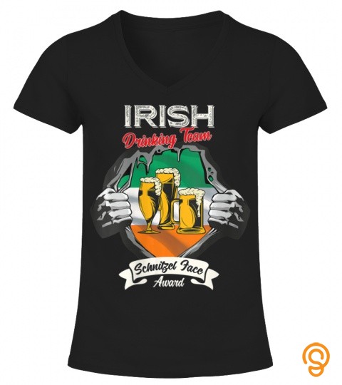 Womens Irish Drinking Team with Ireland Flag Oktoberfest Drinking V Neck T Shirts