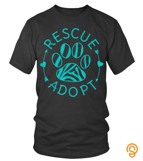 Rescue Adopt Animal Lover Love Cats Dogs Paw Print Gift TShirt