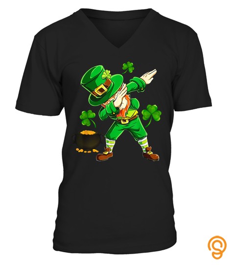 Funny Dabbing Leprechaun Saint Patrick's Day Shamrock Gifts T Shirts, S   5Xl