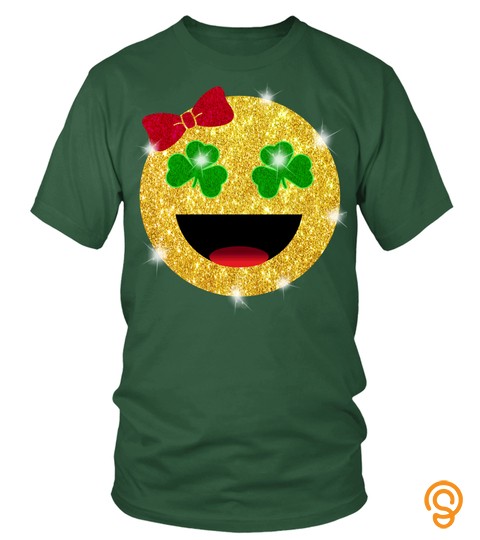 St. Patrick's Day Emoji Shirt For Girls And Kids