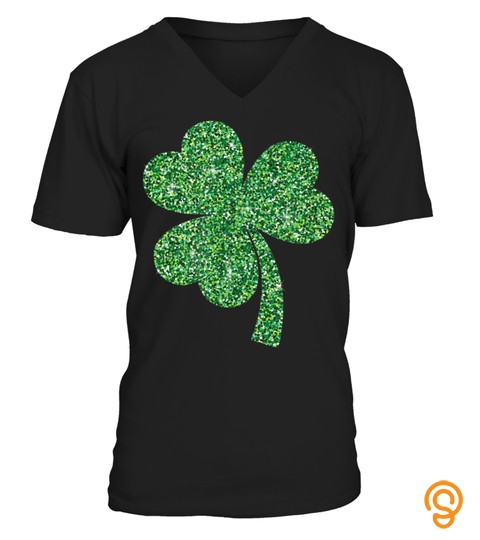 Sparkly Look Green Shamrock Saint Patrick's Day Shirt
