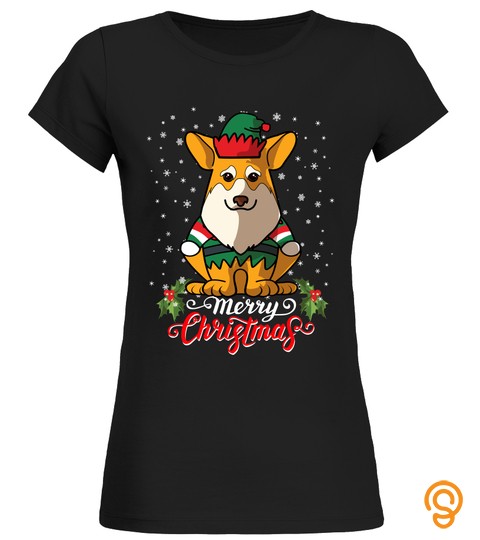 Merry Christmas Pembroke Welsh Corgi Greetings Dog Owner Elf Costume T Shirt