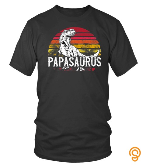 Mens Fathers Day Gift For Grandpa Papasaurus Papa Saurus T Rex Premium TShirt