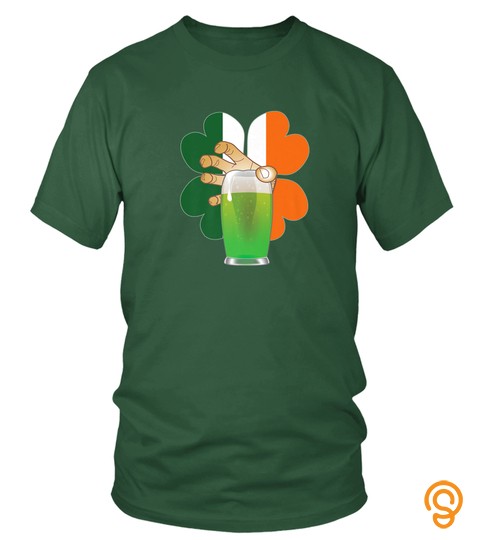 Irish Flag Four Leaf Clover Green Beer St Patricks Day Premium T Shirt
