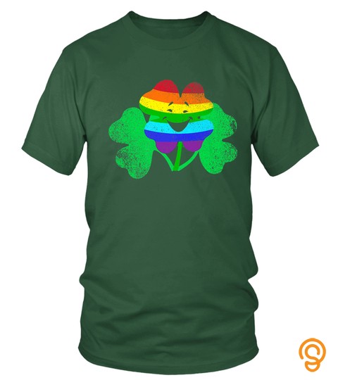 St Patricks Day Shamrock Rainbow Lesbian Gay Lgbt T Shirt