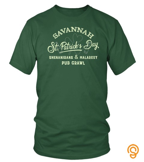 St Patricks Day Savannah Shamrock Pub Crawl T Shirt