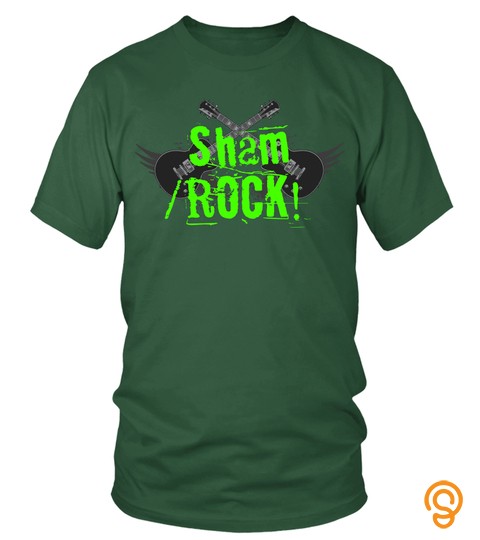 St Patricks Day Rock Music Musician Guitar Shirt Shamrock