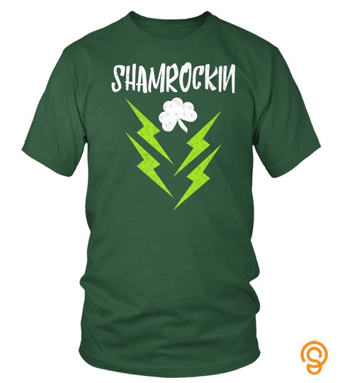 Saint Patricks Day Shirts For Kids Shamrock Music Metal Head