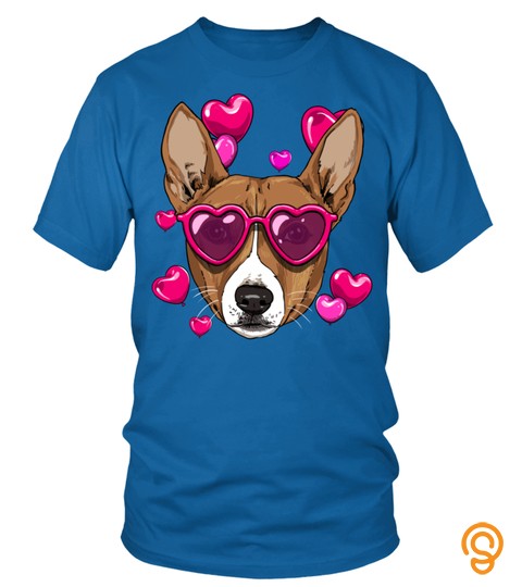 Basenji Valentines Day Shirt Heart Dog Lover Gift Pullover Hoodie