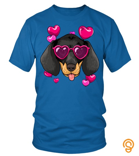 Dachshund Valentines Day Shirt Heart Dog Lover Gift Pullover Hoodie