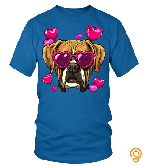 Boxer Valentines Day Shirt Heart Dog Lover Gift Long Sleeve T Shirt